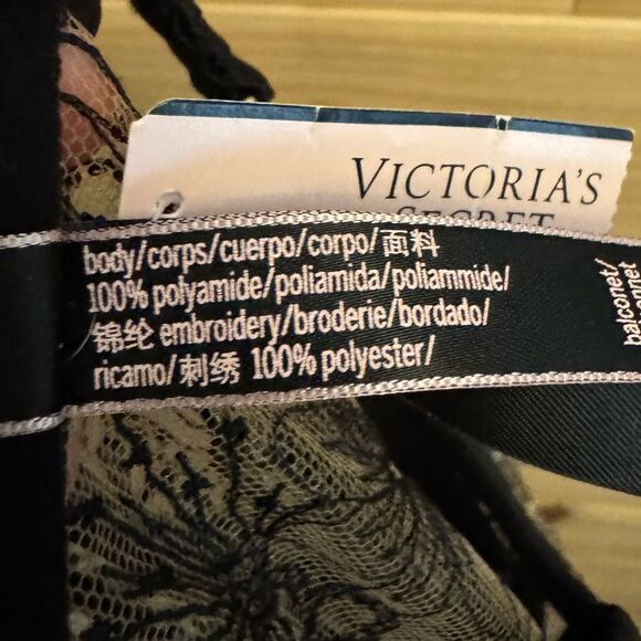 NWT Victorias Secret Size 34C Underwire Embroidered Metallic Push Up Bustier Bra - Picture 13 of 14